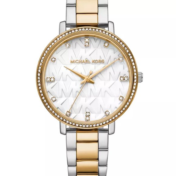 MICHAEL KORS Women's Pyper Two-Tone Stainless Steel Bracelet Watch 38mm **NEW** - Picture 1 of 13